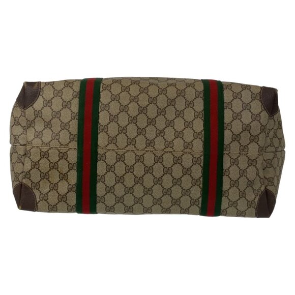 Authentic Gucci XL Travel Tote Supreme Web Canvas Boston Bag Duffle Sherry Purse - Picture 6 of 9